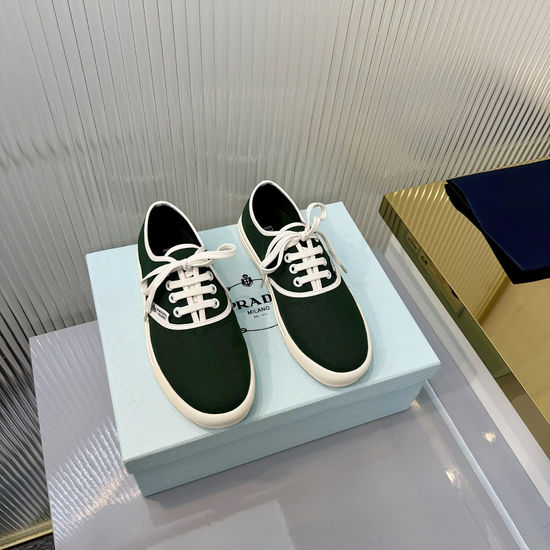 Prada Vintage Printed Thick Sole Canvas Casual Shoes