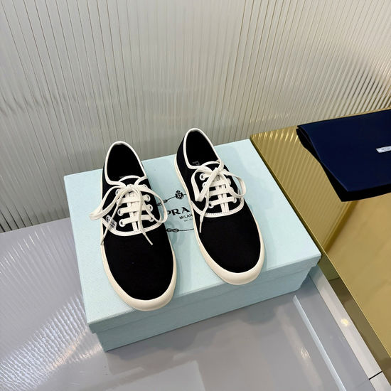 Prada Vintage Printed Thick Sole Canvas Casual Shoes