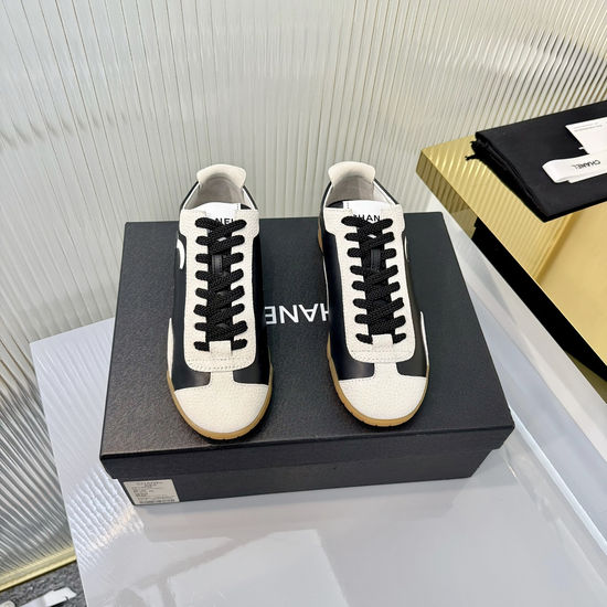 Chanel Two Tone Thick Sole Casual Leather Sneakers