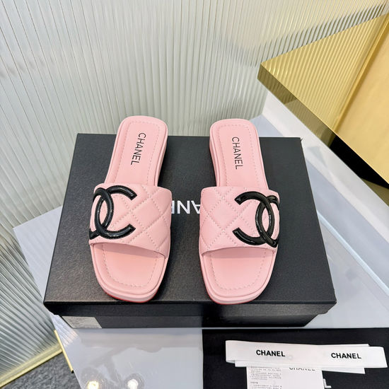 Chanel Classic Embroidered Square Toe Platform Slide Sandals