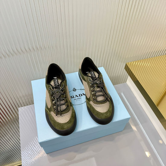 Prada Vintage Printed Canvas Thick Sole Casual Sneakers