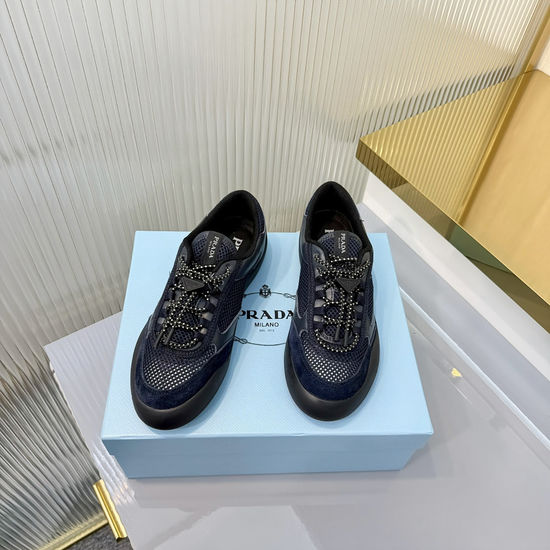 Prada Vintage Printed Canvas Thick Sole Casual Sneakers