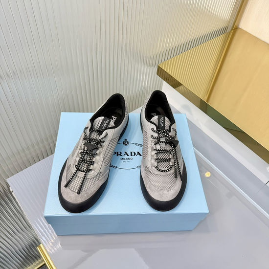 Prada Vintage Printed Canvas Thick Sole Casual Sneakers