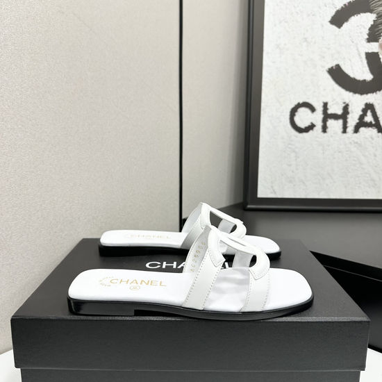 Chanel Elegant Sheepskin Slides with Deluxe Packaging