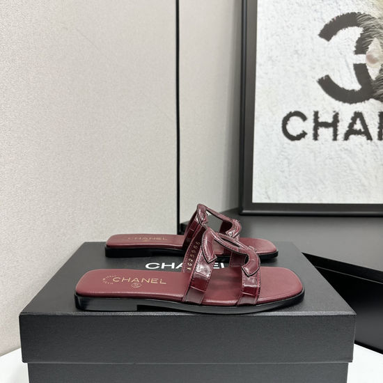 Chanel Elegant Sheepskin Slides with Deluxe Packaging