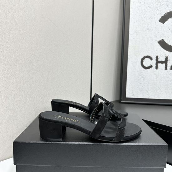 Chanel Elegant Sheepskin Slides with Deluxe Packaging
