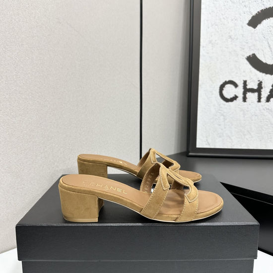 Chanel Elegant Sheepskin Slides with Deluxe Packaging