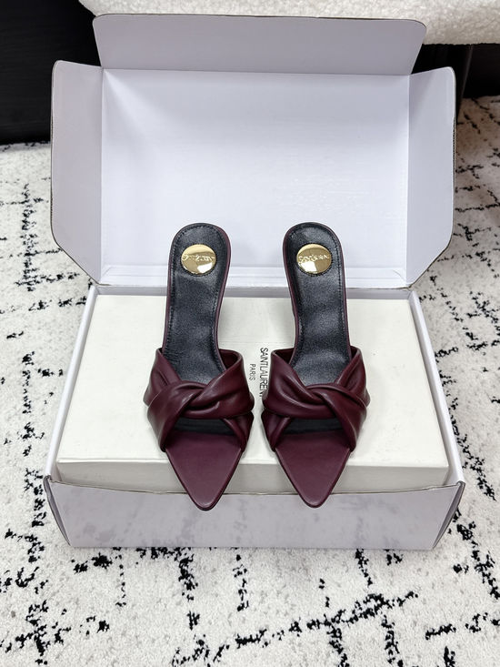 Yves Saint Laurent Pointed Toe Knotted Stiletto Mule Shoes