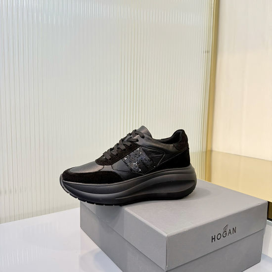 Hogan Leather Thick Sole Comfortable Casual Sneakers