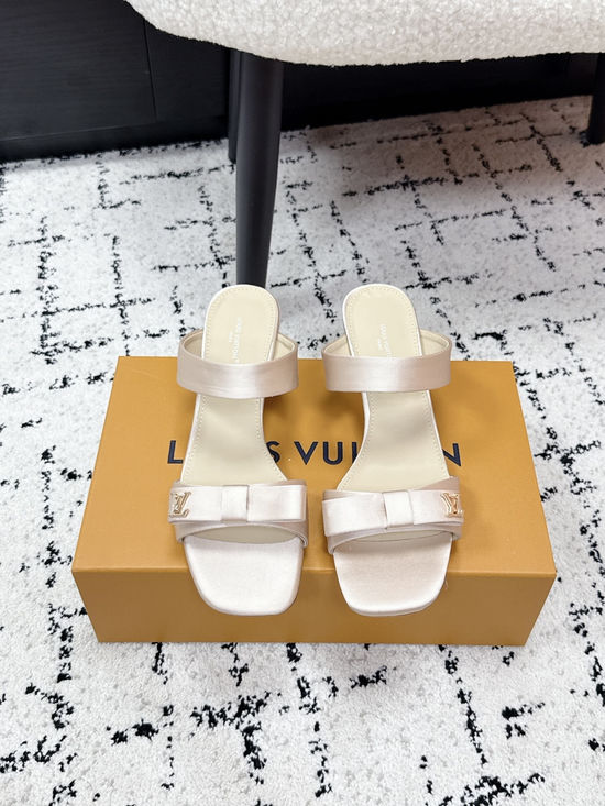 Louis Vuitton Square Toe Low Heel Slide Sandals