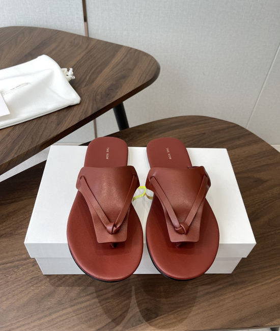 The Row Minimalist Genuine Leather Soft Comfortable Slides