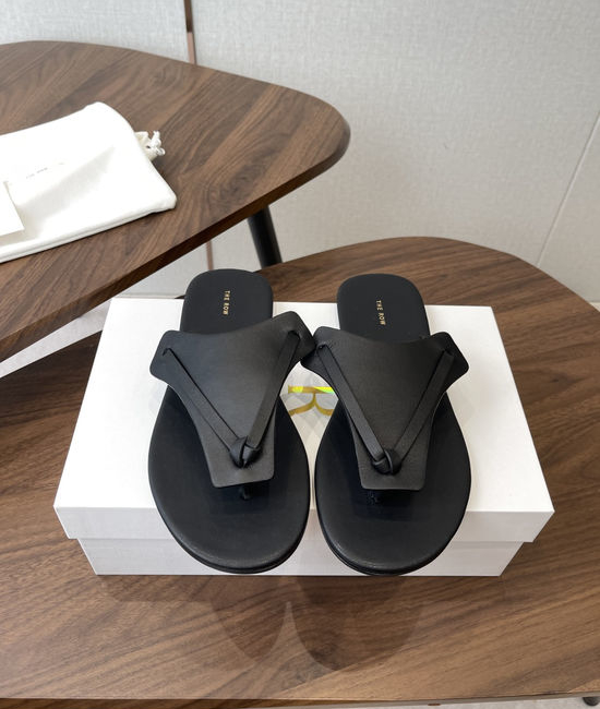 The Row Minimalist Genuine Leather Soft Comfortable Slides