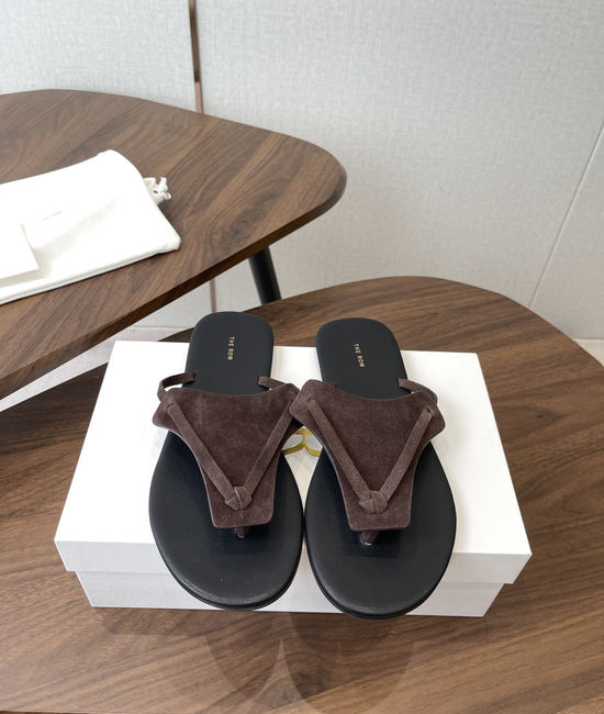 The Row Minimalist Genuine Leather Soft Comfortable Slides