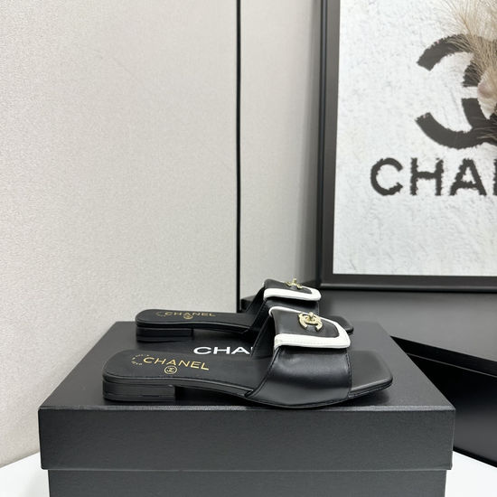 Chanel Genuine Leather Lined Classic Casual Sandals