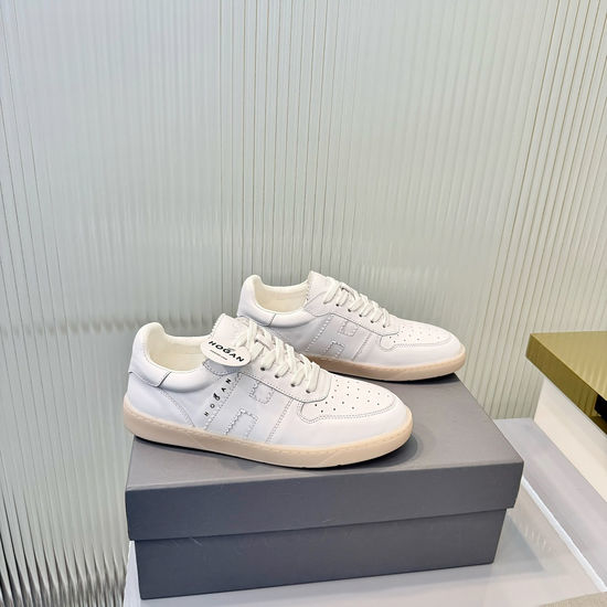 Hogan Premium Leather Casual Sneakers with Non-Slip Outsole