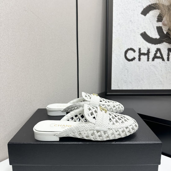 Chanel Woven Upper Sandals with Premium Leather Lining