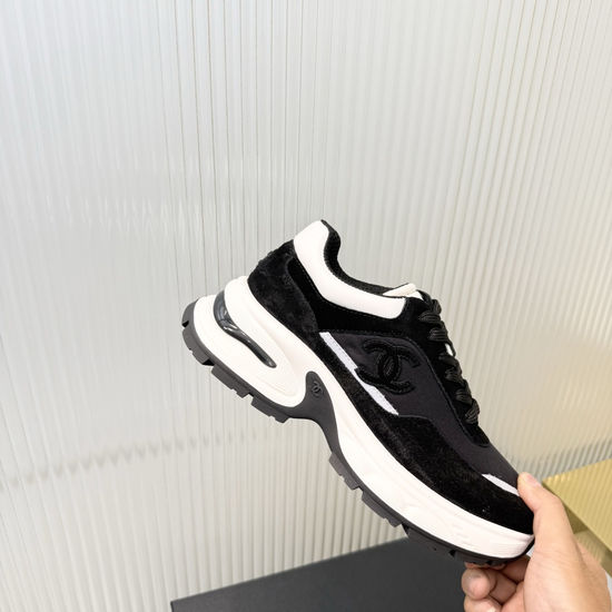 Chanel Custom-made Panda Color Leather Sneakers