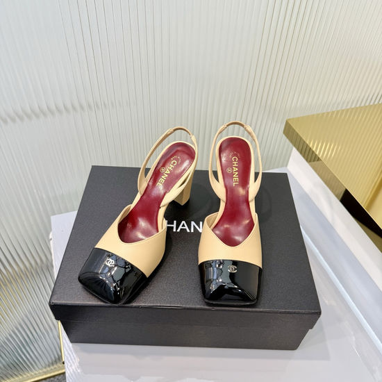 Chanel Classic High Heel Leather Ballet Dress Shoes