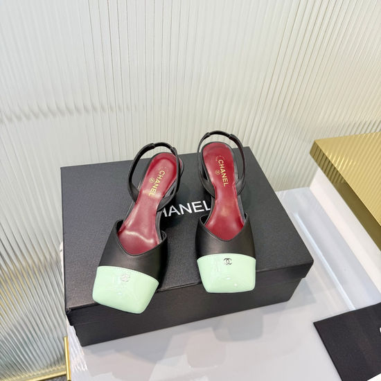 Chanel Classic Mid Heel Leather Ballet Dress Shoes