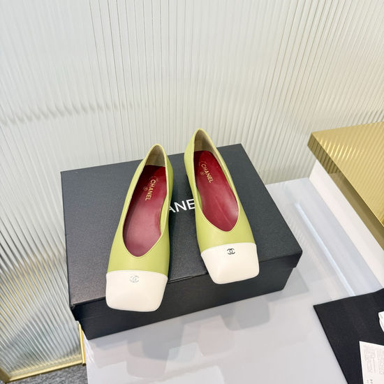 Chanel Classic Leather Slip On Ballet Flat Shoes