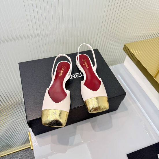 Chanel Classic Leather Slip On Ballet Flat Shoes
