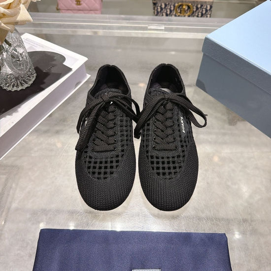 Prada Breathable Crochet Upper Soft Cushioned Insole Casual Sneakers