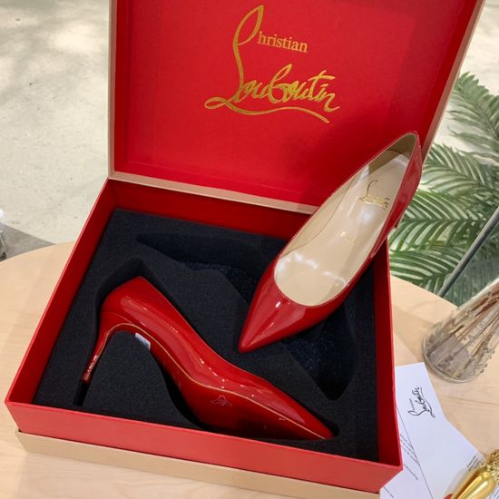 Christian Louboutine Red Patent Leather Formal Dress Shoes with Premium Sole