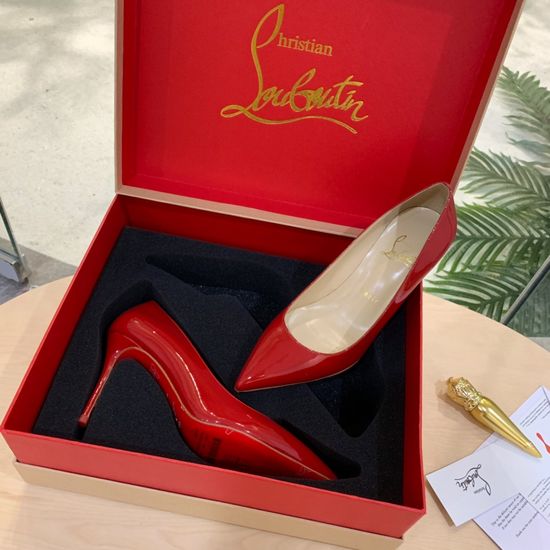 Christian Louboutine Red Patent Leather Formal Dress Shoes with Premium Sole