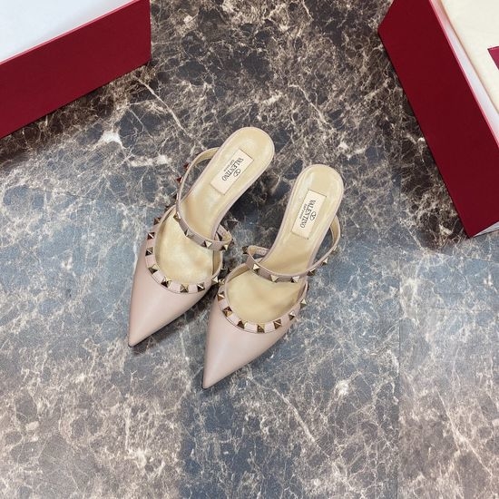 Valentino Single Strap Genuine Leather Sole Casual Heels