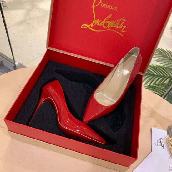 Christian Louboutine Red Patent Leather Formal Dress Shoes with Premium Sole