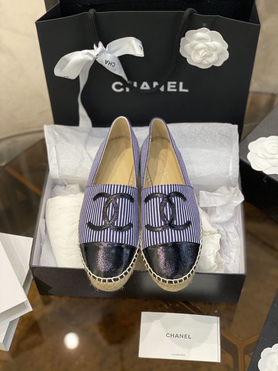 Chanel Nautical Stripe Espadrilles Classic Comfortable Casual Footwear
