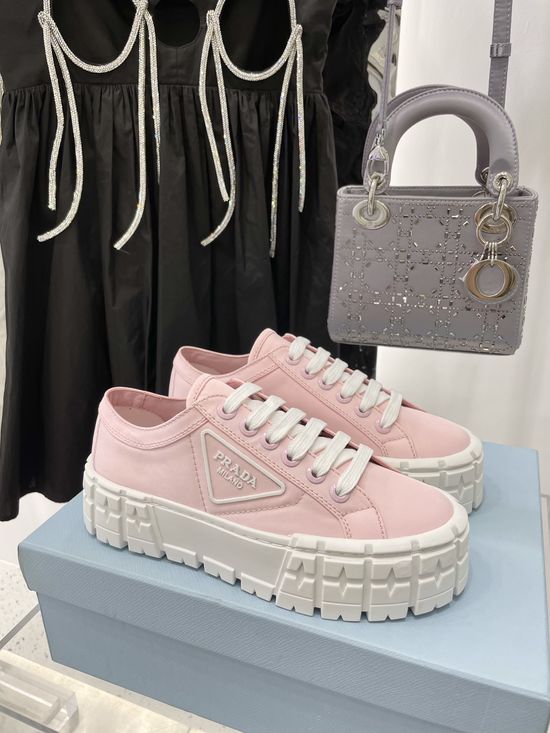 Prada Platform Canvas Sneakers Height Boosting Lined