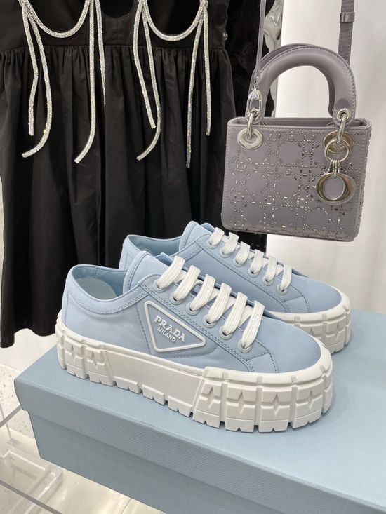 Prada Platform Canvas Sneakers Height Boosting Lined