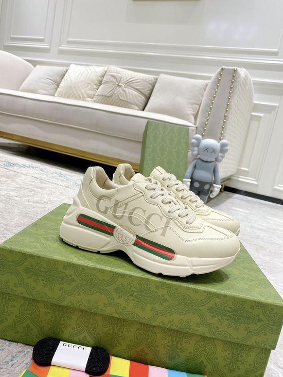 Gucci Premium Leather Casual Shoes Comfortable Versatile Fashion Footwear