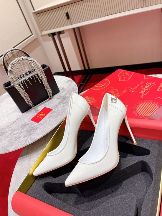Christian Louboutine Bianco Black Sporty Kate High-Heeled Shoes