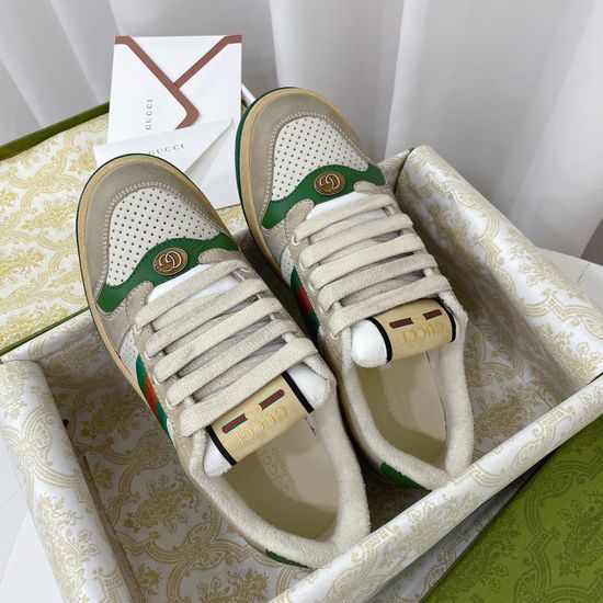 Gucci Vintage Distressed Crystal Decor Comfortable Casual Sneakers