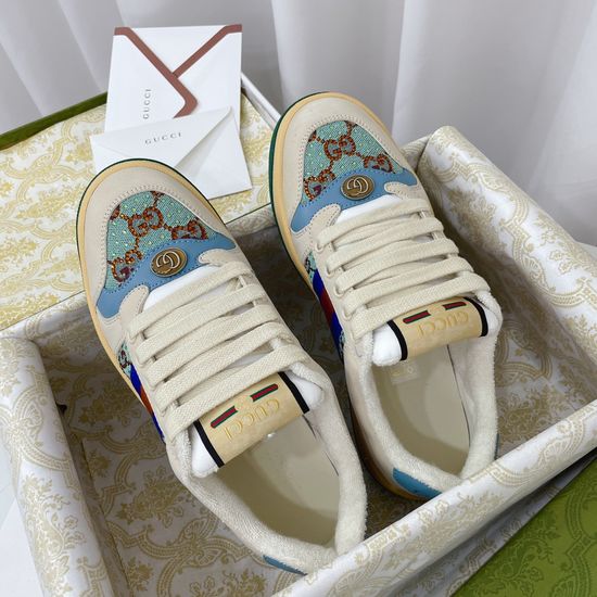 Gucci Vintage Distressed Soft Lined Comfort Casual Daily Sneakers