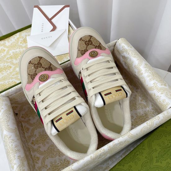 Gucci Vintage Distressed Soft Lined Comfort Casual Daily Sneakers
