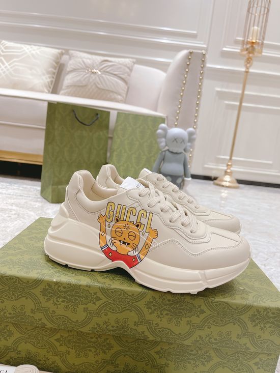 Gucci Premium Leather Casual Shoes Comfortable Versatile Fashion Footwear