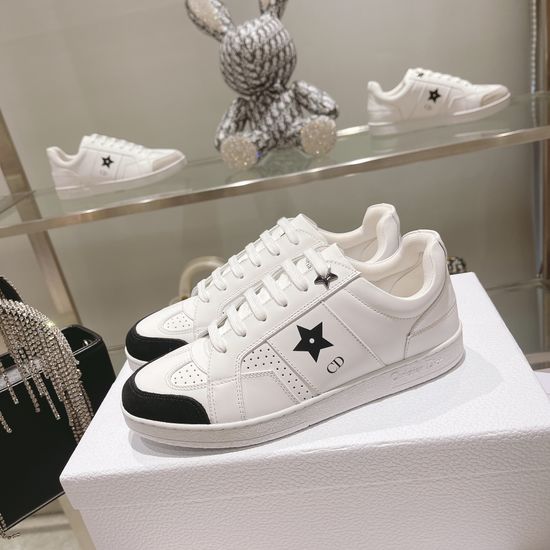 Christian Dior Cowhide Star Decor Non-slip Lightweight Casual Sneakers
