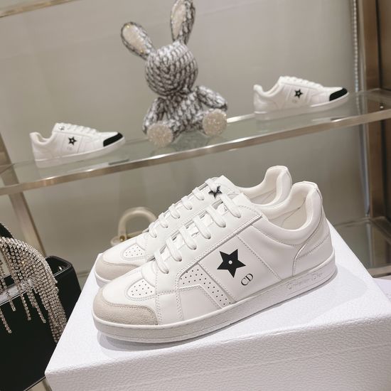 Christian Dior Classic Star-decorated Leather Sneakers