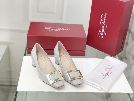 Roger Viver Patent Leather Buckle Low Heel Pumps