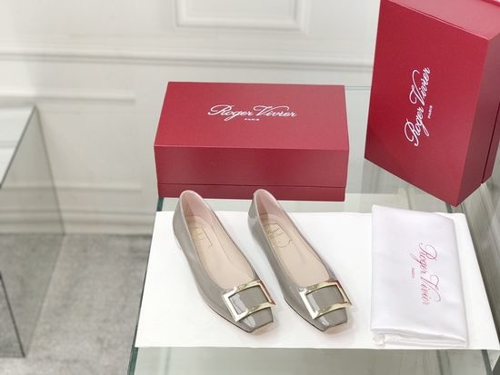 Roger Viver RV Patent Leather Buckle Flat Pumps