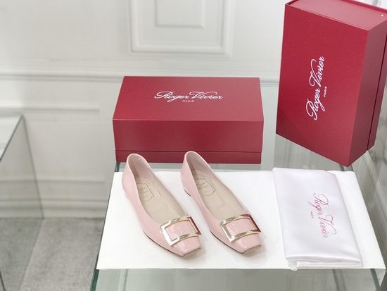Roger Viver RV Patent Leather Buckle Flat Pumps