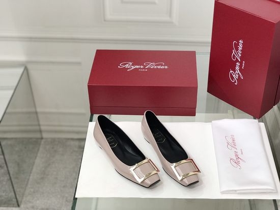 Roger Viver RV Patent Leather Buckle Flat Pumps