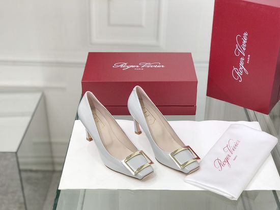 Roger Viver Patent Leather Buckle Block Heel Pumps
