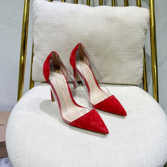 Gianvito Rossi Soft Suede Spliced High Heels with Sheepskin Lining