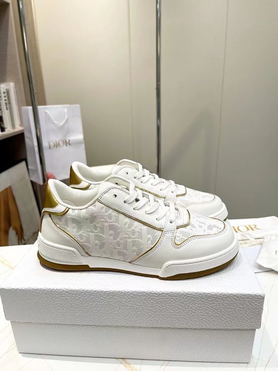 Christian Dior Hollow Out Printed Leather Casual Sneakers