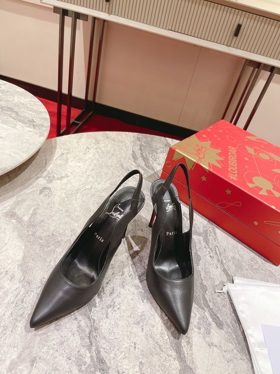 Christian Louboutine Slingback Wave Patent Leather High Heels