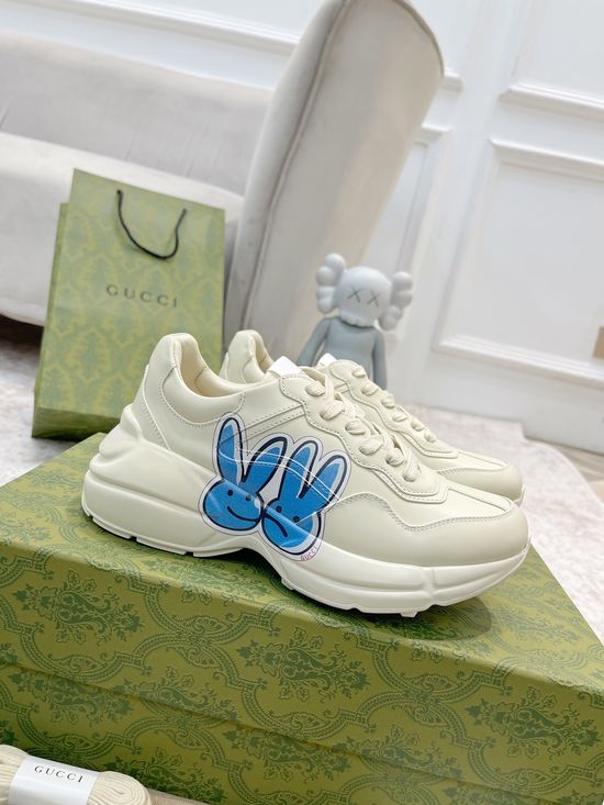 Gucci Premium Leather Casual Shoes Comfortable Versatile Fashion Footwear
